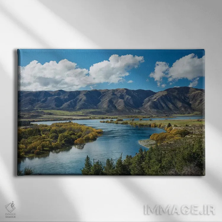 تابلو خم ماهیگیران، دره وایتاکی، اوتاگو شمالی، جزیره جنوبی، نیوزیلند II اثر دیوید وال - نمای روبهرو روی دیوار