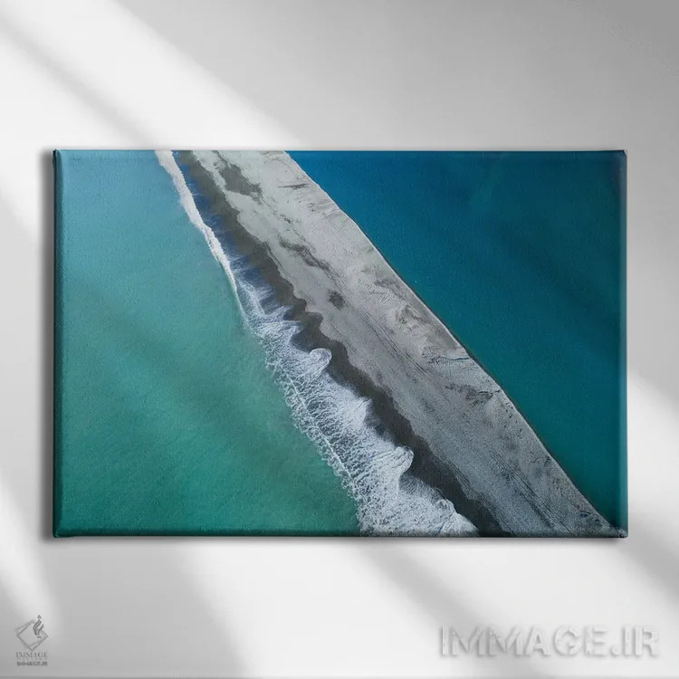 تابلو نوار شنی در دهانه رودخانه رکایا، مید کنتربری، جزیره جنوبی، نیوزیلند اثر دیوید وال - نمای روبهرو روی دیوار