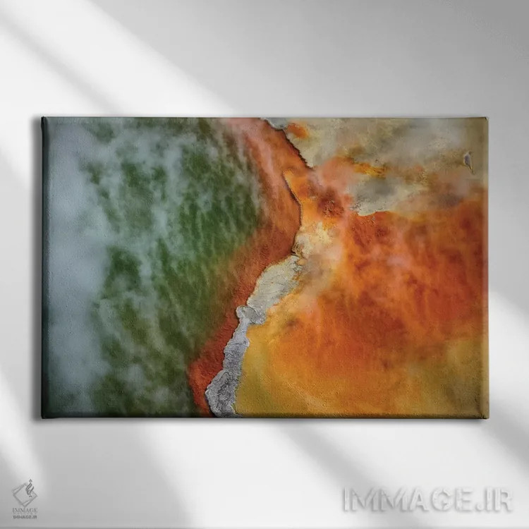 تابلو حوض شامپاین و تابلوی هنرمندان، منطقه حرارتی وایوتاپو، نزدیک روتوروا، جزیره شمالی، نیوزیلند اثر دیوید وال - نمای روبهرو روی دیوار