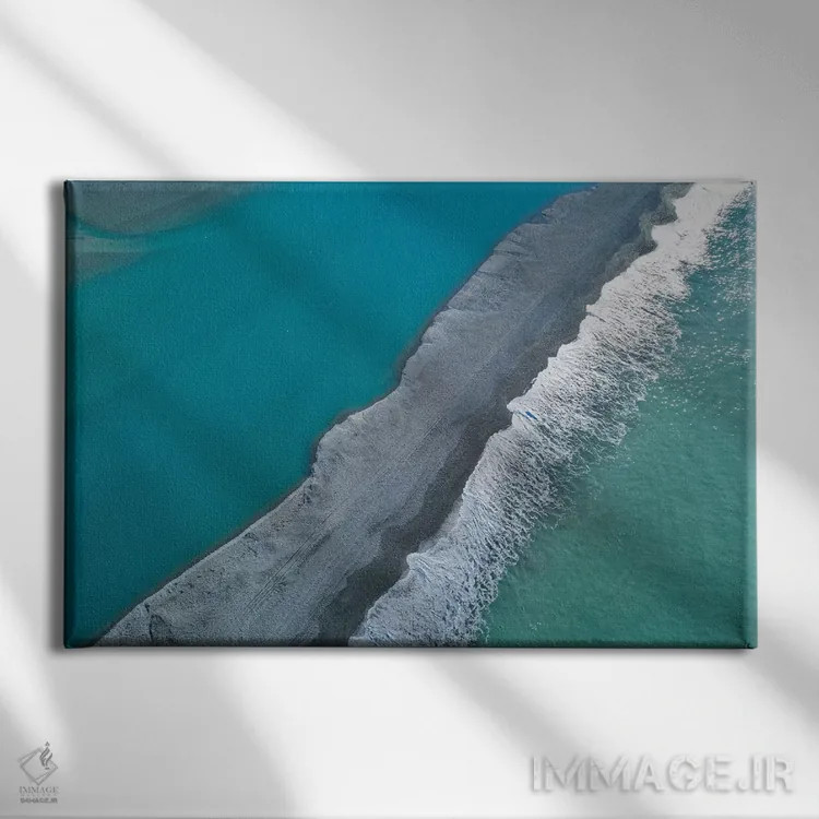 تابلو نوار شنی در دهانه رودخانه رکایا، مید کنتربری، جزیره جنوبی، نیوزیلند اثر دیوید وال - نمای روبهرو روی دیوار