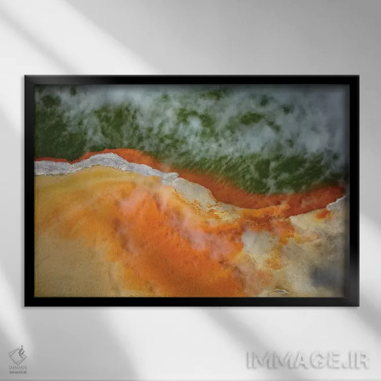 تابلو حوض شامپاین و تابلوی هنرمندان، منطقه حرارتی وایوتاپو، نزدیک روتوروا، جزیره شمالی، نیوزیلند اثر دیوید وال - نمای قابدار مشکی