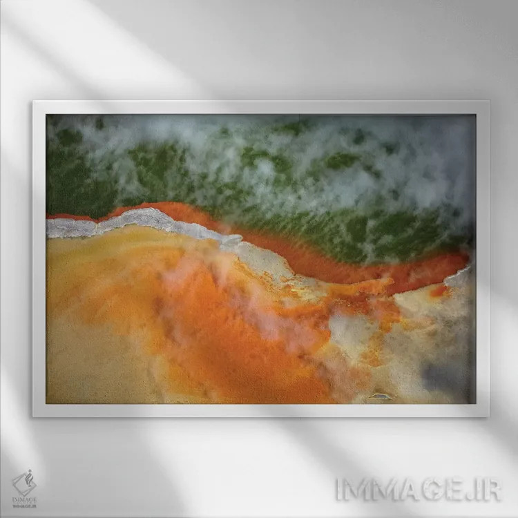 تابلو حوض شامپاین و تابلوی هنرمندان، منطقه حرارتی وایوتاپو، نزدیک روتوروا، جزیره شمالی، نیوزیلند اثر دیوید وال - نمای قابدار سفید