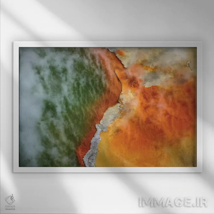 تابلو حوض شامپاین و تابلوی هنرمندان، منطقه حرارتی وایوتاپو، نزدیک روتوروا، جزیره شمالی، نیوزیلند اثر دیوید وال - نمای قابدار سفید