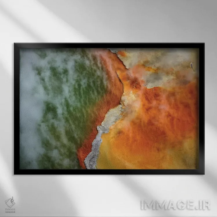 تابلو حوض شامپاین و تابلوی هنرمندان، منطقه حرارتی وایوتاپو، نزدیک روتوروا، جزیره شمالی، نیوزیلند اثر دیوید وال - نمای قابدار مشکی