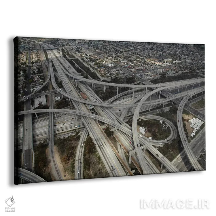 تابلو نمای هوایی II، تقاطع هری پرگرسون، لسآنجلس جنوبی، کالیفرنیا، آمریکا اثر دیوید وال - نمای پرسپکتیو محصول