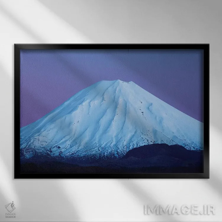 تابلو کوه نگائوروهوه در سپیدهدم، پارک ملی تونگاریر، فلات مرکزی، جزیره شمالی، نیوزیلند اثر دیوید وال - نمای قابدار مشکی