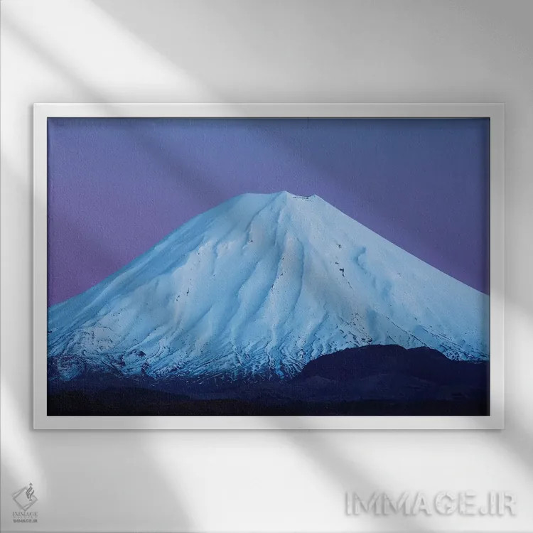 تابلو کوه نگائوروهوه در سپیدهدم، پارک ملی تونگاریر، فلات مرکزی، جزیره شمالی، نیوزیلند اثر دیوید وال - نمای قابدار سفید