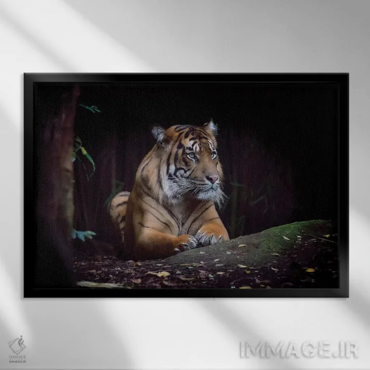 تابلو هوتان 1 (واژه اندونزیایی به معنی "جنگل"؛ یا نام خاص) اثر دیوید وولَن - نمای قابدار مشکی