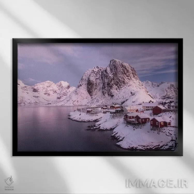 تابلو Moskenesoya, Sakrisoy, Norway.,جزایر لوفوتن، موسکنسئویا، ساکریسئو، نروژ اثر دبورا وینچستر - نمای قابدار مشکی