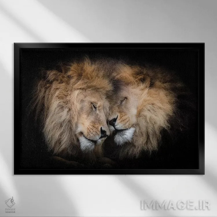 تابلو عشق برادری اثر دیوید وولَن - نمای قابدار مشکی