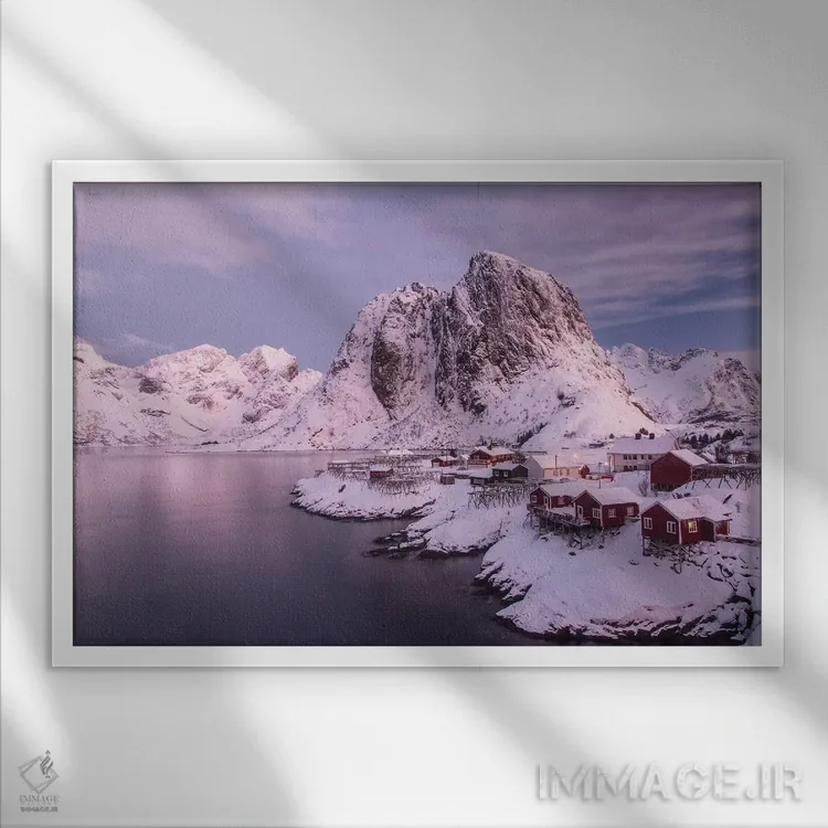 تابلو Moskenesoya, Sakrisoy, Norway.,جزایر لوفوتن، موسکنسئویا، ساکریسئو، نروژ اثر دبورا وینچستر - نمای قابدار سفید