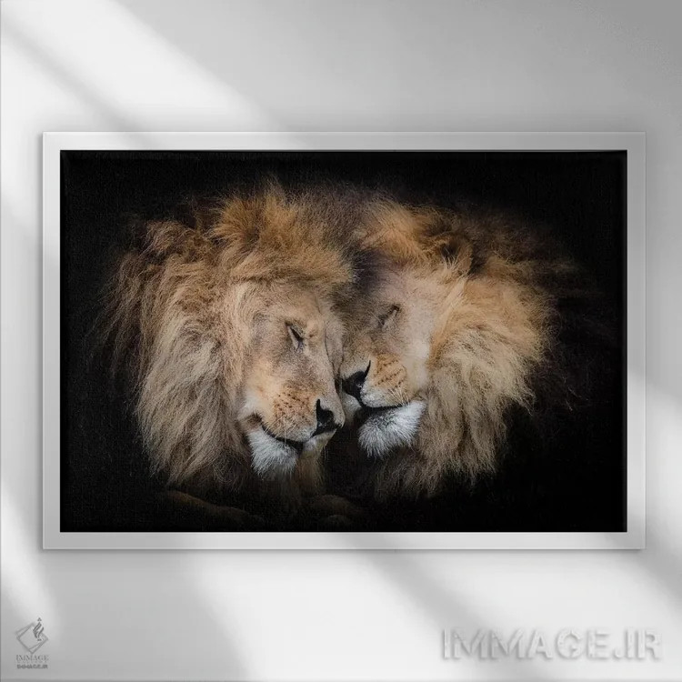 تابلو عشق برادری اثر دیوید وولَن - نمای قابدار سفید