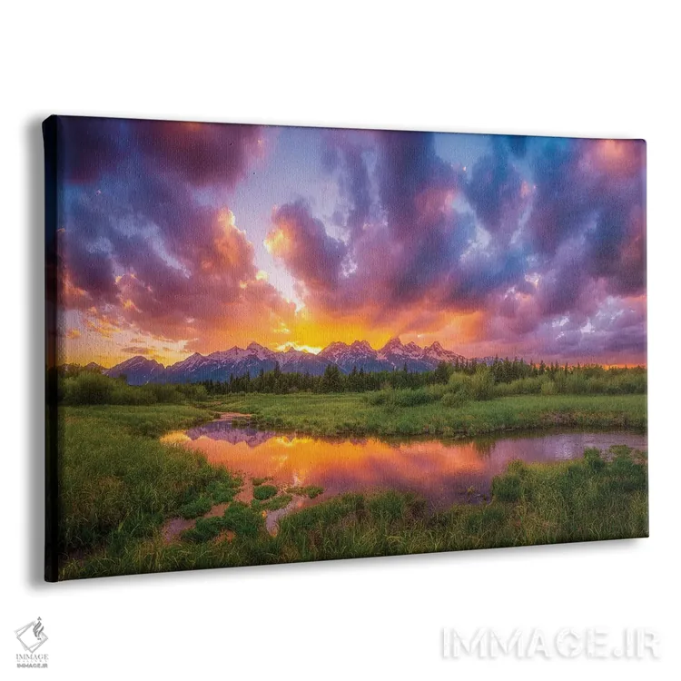 تابلو غروب باشکوه در تتونز (کوهستان ایالات متحده) اثر دارن وایت فوتوگرافی (عکاس) - نمای پرسپکتیو محصول