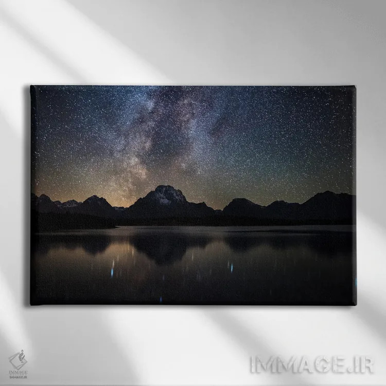 تابلو راه شیری بر فراز دریاچه جکسون اثر دارن وایت فوتوگرافی (عکاس) - نمای روبهرو روی دیوار