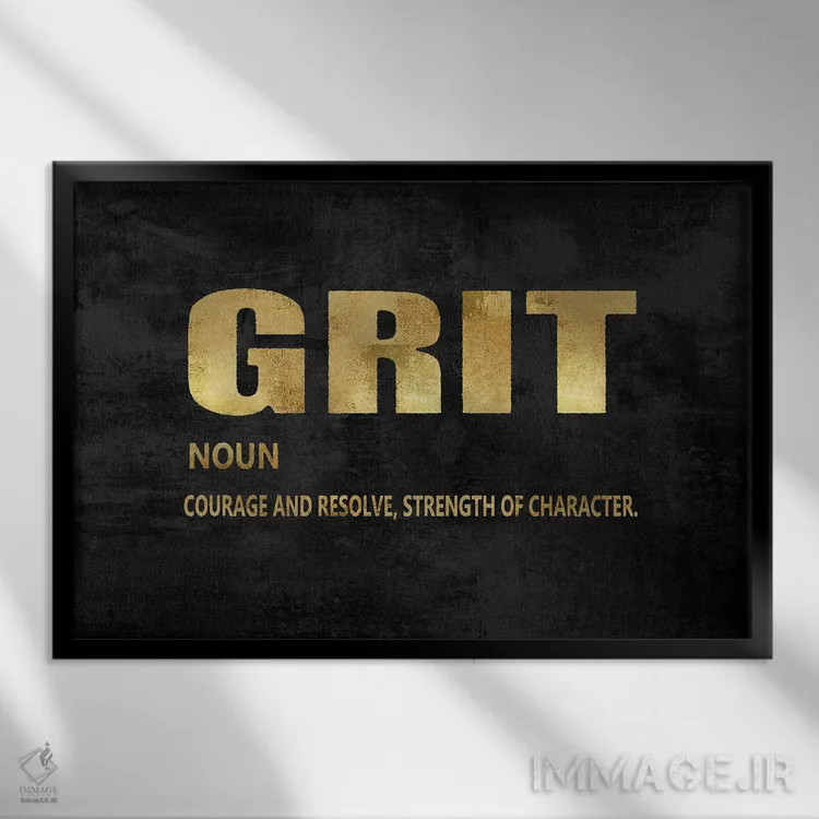 تابلو پشتکار به طلا اثر جیمی مکداول - نمای قابدار مشکی