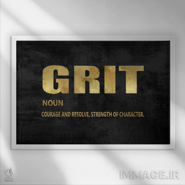 تابلو پشتکار به طلا اثر جیمی مکداول - نمای قابدار سفید