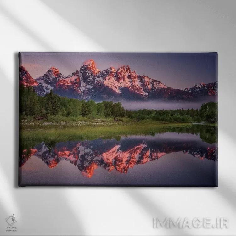 تابلو بیداری تتون (کوهستان) اثر دارن وایت فوتوگرافی (عکاس) - نمای روبهرو روی دیوار