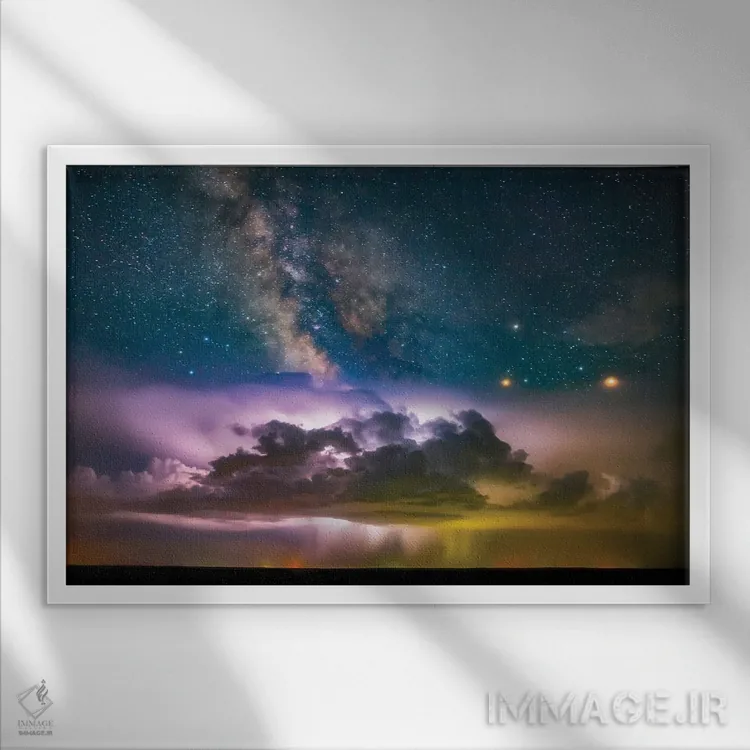 تابلو طرح راه شیری و موسمی اثر دارن وایت فوتوگرافی (عکاس) - نمای قابدار سفید