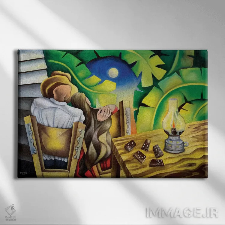 تابلو عشق در روستا اثر دیکسی میگز - نمای روبهرو روی دیوار