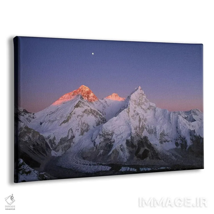 تابلو ماه بر فراز قله اورست، لوتسه و نپتسه از کوه پوموری، پارک ملی ساگارماتا، نپال اثر گرانت دیکسون - نمای پرسپکتیو محصول
