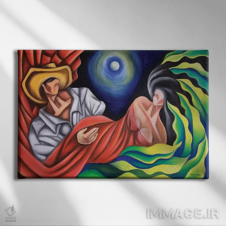 تابلو ماه میان ما اثر دیکسی میگز - نمای روبهرو روی دیوار