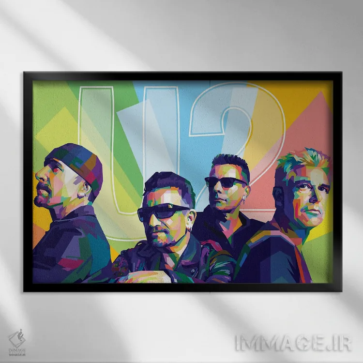 تابلو یو۲ (گروه موسیقی) اثر دایات بانگای - نمای قابدار مشکی