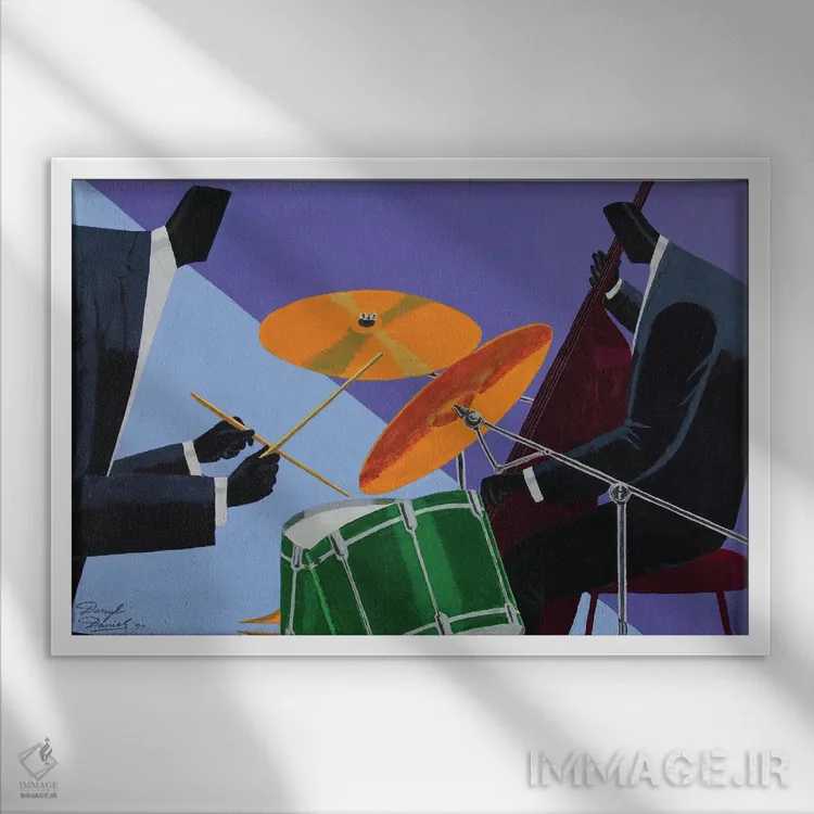 تابلو همراهان ریتم اثر دارل دنیلز - نمای قابدار سفید