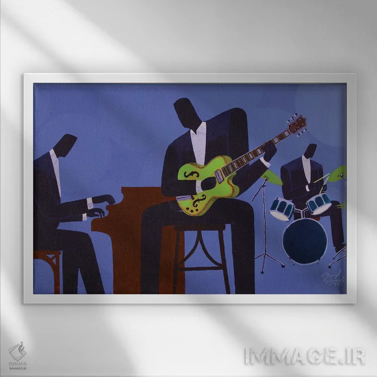 تابلو تریوی حالت آبی اثر دارل دنیلز - نمای قابدار سفید