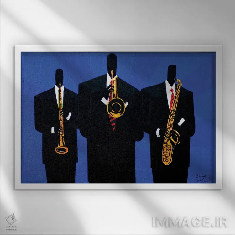 تابلو برنجیها در آبی اثر دارل دنیلز - نمای قابدار سفید