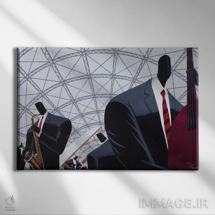 تابلو خانهگرم پنجنفره اثر دارل دنیلز - نمای روبهرو روی دیوار