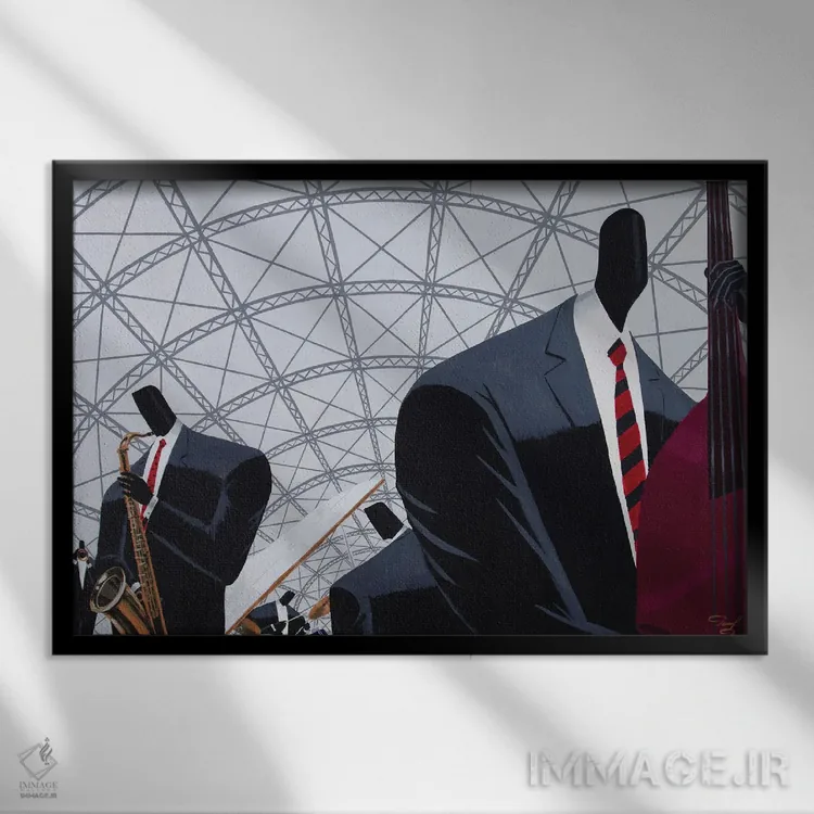 تابلو خانهگرم پنجنفره اثر دارل دنیلز - نمای قابدار مشکی