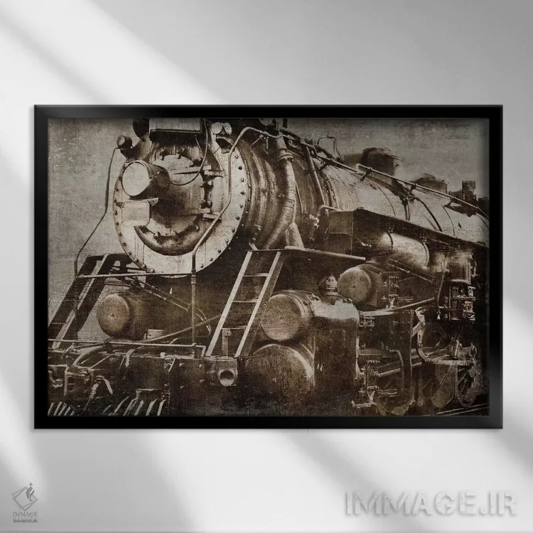 تابلو لوکوموتیو اثر دیلان متیوز - نمای قابدار مشکی