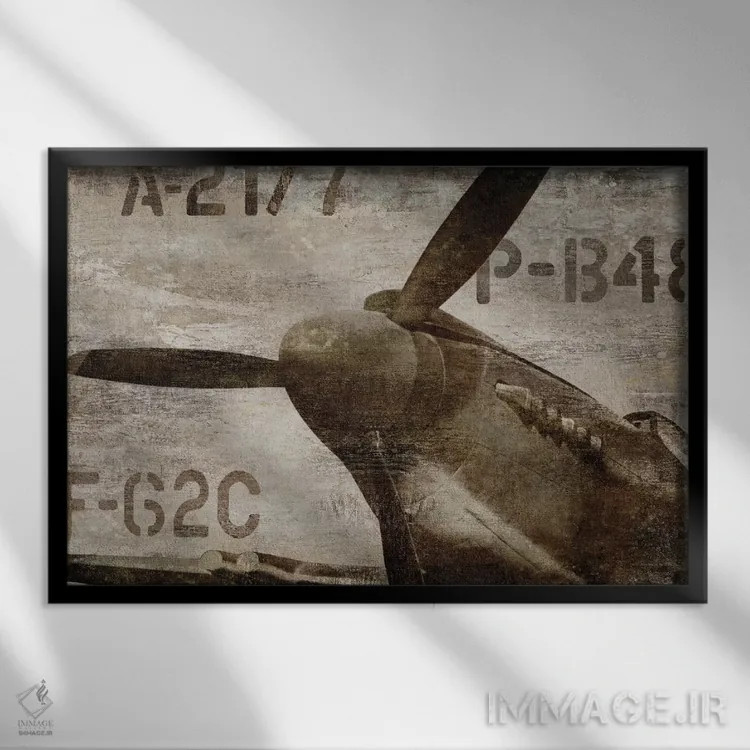 تابلو هواپیمای قدیمی اثر دیلان متیوز - نمای قابدار مشکی