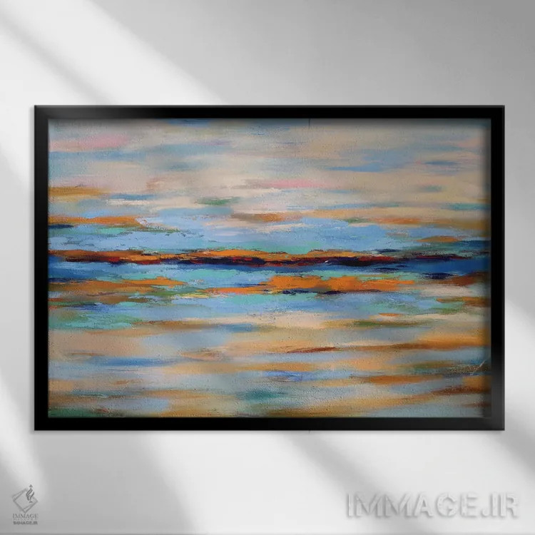 تابلو طبیعت بیجان دریایی抽象 اثر رباورهاا کریستوا - نمای قابدار مشکی