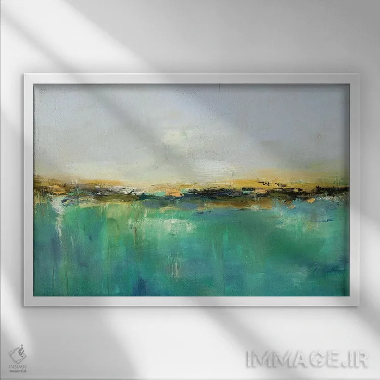 تابلو منظره انتزاعی ۱۹ اثر رباورهاا کریستوا - نمای قابدار سفید