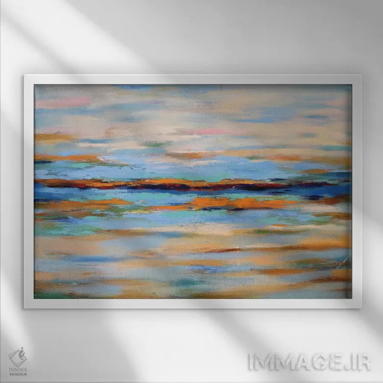 تابلو طبیعت بیجان دریایی抽象 اثر رباورهاا کریستوا - نمای قابدار سفید