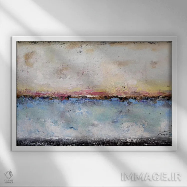 تابلو طبیعت بیجان دریایی抽象 هفتم اثر رباورهاا کریستوا - نمای قابدار سفید