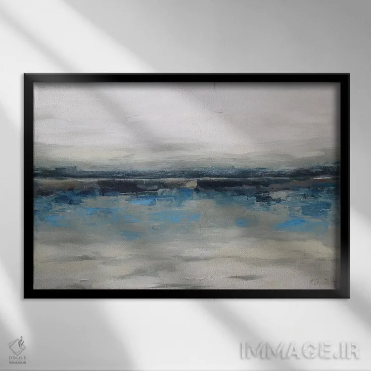 تابلو منظرهٔ انتزاعی دریا بیست و شش اثر رباورهاا کریستوا - نمای قابدار مشکی