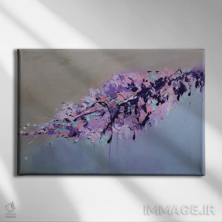 تابلو برگ بنفش اثر رباورهاا کریستوا - نمای روبهرو روی دیوار