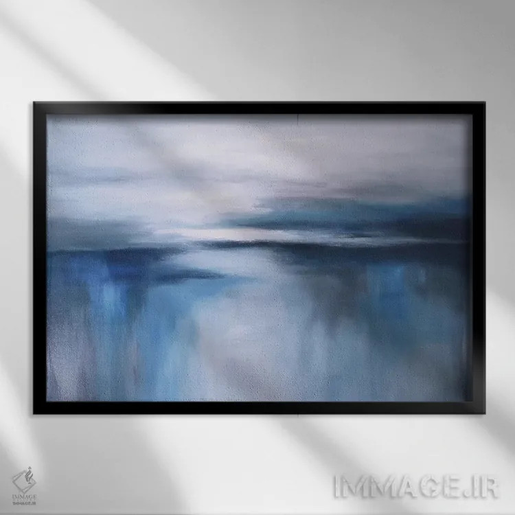 تابلو منظرهٔ انتزاعی دریا بیست و چهار اثر رباورهاا کریستوا - نمای قابدار مشکی