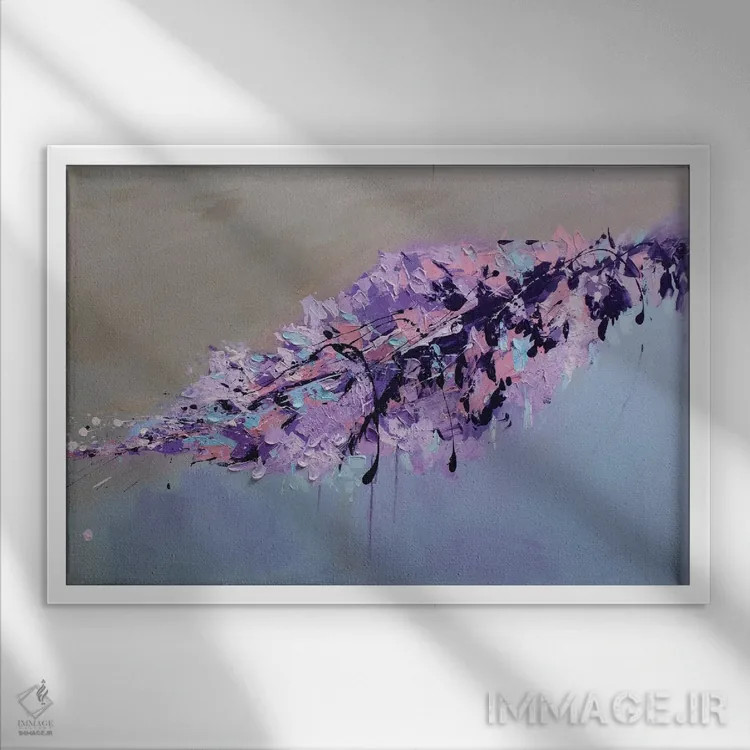 تابلو برگ بنفش اثر رباورهاا کریستوا - نمای قابدار سفید