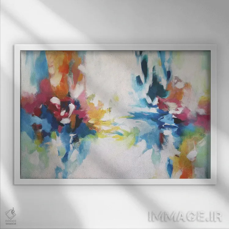 تابلو باغ انتزاعی هشت اثر رباورهاا کریستوا - نمای قابدار سفید