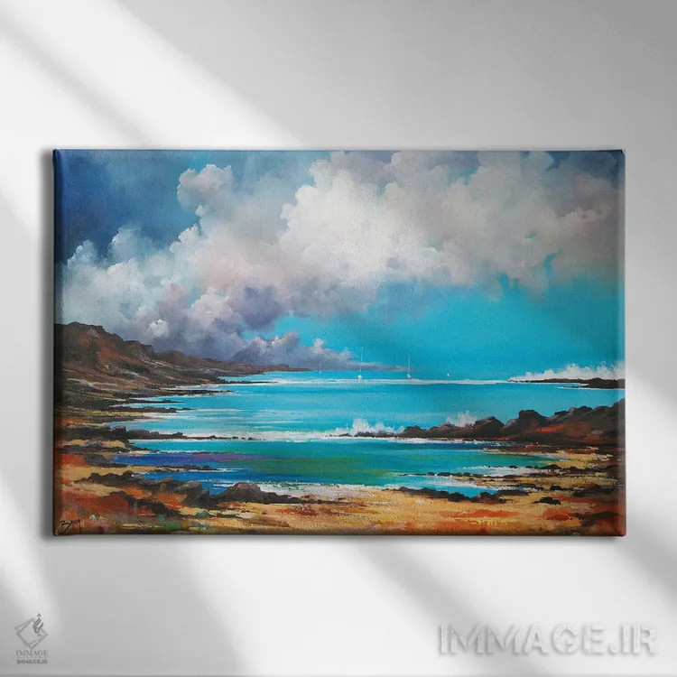 تابلو کف و آسمان اثر اریک برونی - نمای روبهرو روی دیوار