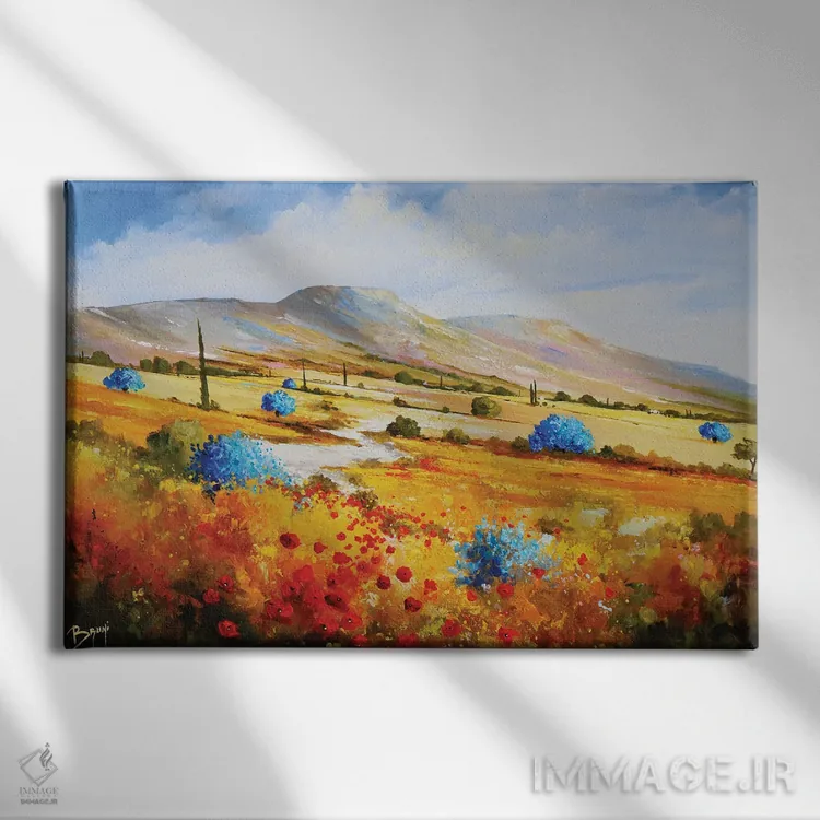 تابلو درختان زیتون آبی در آلپی (آلپیل فرانسه) اثر اریک برونی - نمای روبهرو روی دیوار