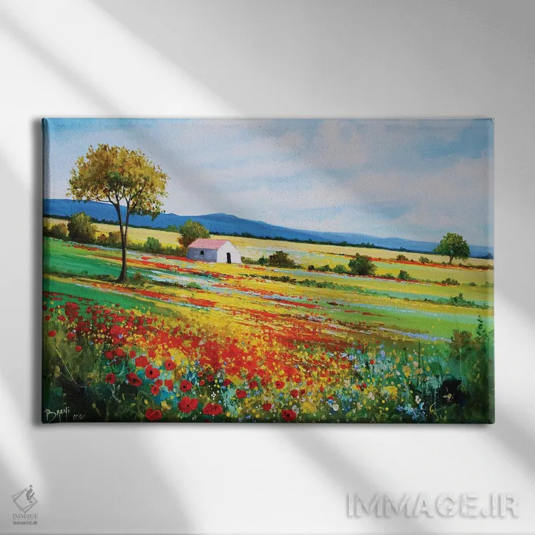 تابلو منظرهٔ گلی اثر اریک برونی - نمای روبهرو روی دیوار