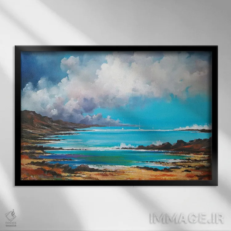 تابلو کف و آسمان اثر اریک برونی - نمای قابدار مشکی