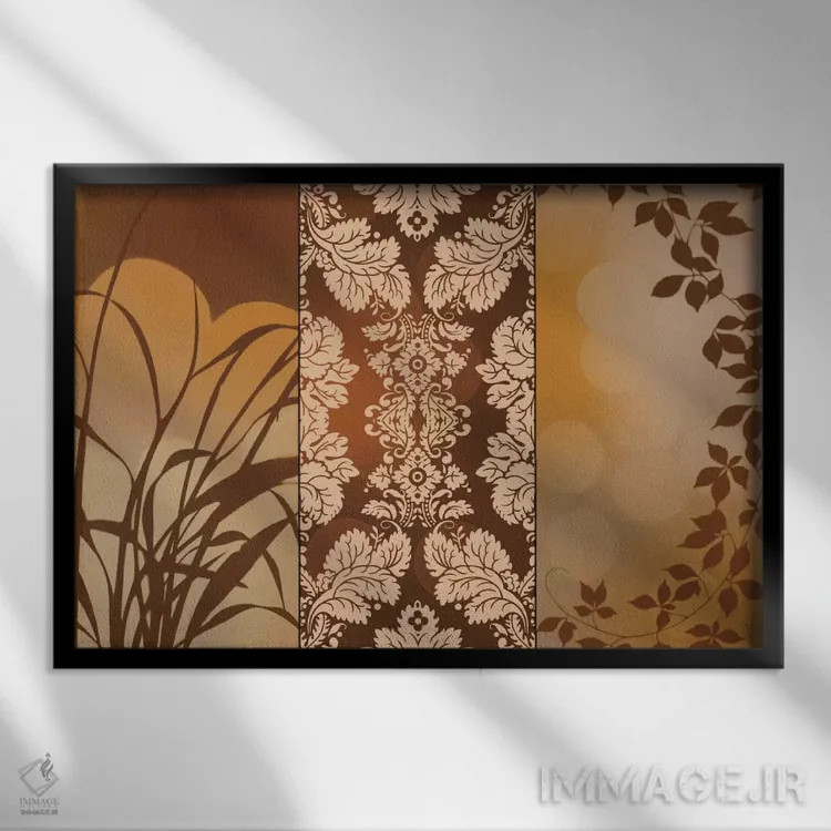 تابلو تزئینات نخی برنزی اثر ادوارد آپاریسیو - نمای قابدار مشکی