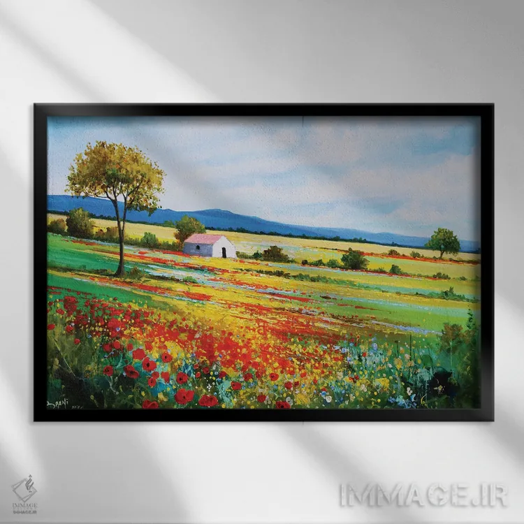 تابلو منظرهٔ گلی اثر اریک برونی - نمای قابدار مشکی