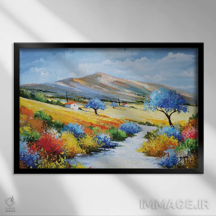 تابلو یک روز تابستانی در پرووانس اثر اریک برونی - نمای قابدار مشکی