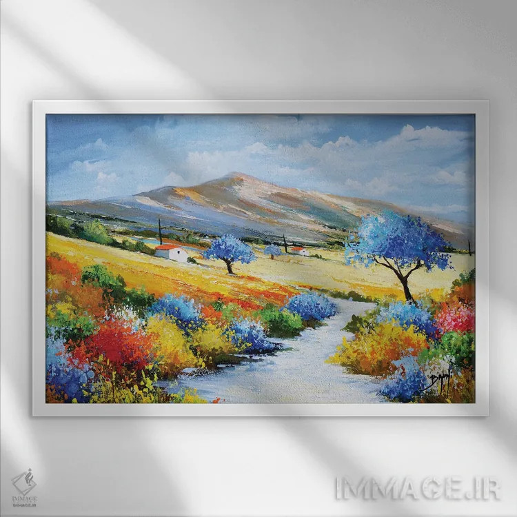 تابلو یک روز تابستانی در پرووانس اثر اریک برونی - نمای قابدار سفید